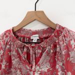 Evereve  Keira Floral Print Smocked Neck Long Puff Sleeves  
Blouse Top Size Small Photo 4