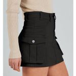 NEW Cargo Skirt Button Pocket Y2k Trendy Denim Mini Skirt L Black Size L Photo 5