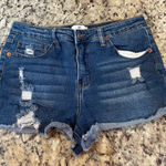 BP Women's Ripped Blue Jean Shorts Photo 0