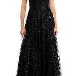 Eliza J  Women’s Floating Flowers Halter Style Ball Gown Black Sz 10 NWT Photo 0