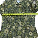 Christopher & Banks Floral Print Jacket Olive Green Gold Accents Full Zip Up Career Size S Photo 4