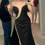 Black and Silver studded prom dress Size 6 Photo 0