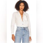 Free People  Power Move‎ Bodysuit Top White with Black Contrast Stitching Size XS Photo 5