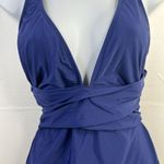 Athena Sz 12 Swimsuit Cabana Solids Cross Strap One Piece Soft Cups Navy Women’s Blue Photo 5