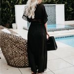 Aakaa Black Kimono Sleeve Duster Photo 4