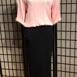 Vintage Crochet Macrame Angora chunky knit Breathable Pastel sweater shirt coquette coastal cottage Western Pink Size M Photo 0