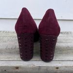 Libby Edelman  Le Shelby Wine Maroon Studded Block Heels 8 Photo 4