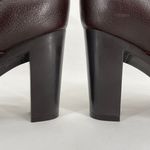 See By Chloe Tall Brown Leather Boots Wool Lined High Heeled Pebbled Size 37.5 Photo 11