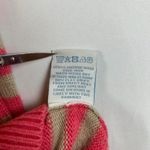 Boden Women's Striped Sweater‎ with Pockets Pink Tan Cotton Blend Size 8 Photo 4