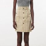 Mara Hoffman  Lici skirt cream olive green striped mini size 4 C10 Photo 0