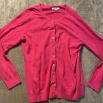 Old Navy  Cardigan Womens Large Hot Pink Button Front Sweater Stretch Preppy Photo 0