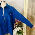 ZARA Cobalt Blue Suede Shacket Photo 3