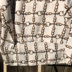 ZARA  Cream Black Brown Chain Link Horsebit Print Satin Tunic Top Coverup Blouse Photo 3