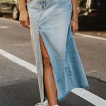 Parke Denim Maxi Skirt Medium NWT Blue Photo 0