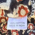 Mod’s Mahal Indian Cotton Block Print Retro 70s Button Down Shirt Size Medium Black Photo 7