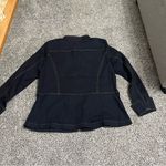 New Denim & Co. Black Denim Long Sleeve Zip Up Jean Jacket With Pockets M Size M Photo 12
