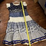 Blue and White Patterned Dress Size XL Photo 13