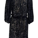 MUSE Black Burnout Velvet Blousant Dress Black Size 14 Photo 0