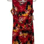 Pacific Legend Hawaiian Red Floral Tropical Wrap Dress Resort Cruise Womens XL Photo 0