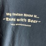 Vintage Y2K My Indian Name Beer Tee T Shirt Blue Large L Statement Humor Graphic Photo 12