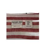 Rachel Zoe  Striped Linen Button Down Blouse Burgundy Size M Coastal Bohemian Photo 2