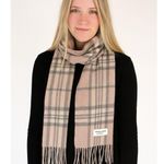 Edinburgh 100% Lamb’s Wool Scotland Pink/Gray Plaid Fringe Scarf See Pics Pink Photo 0