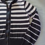 Jones New York Sport Womens Sweater Zip Up Front Black White Striped PM Size undefined Photo 3
