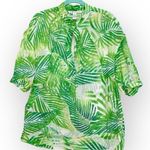 Diane Von Furstenberg  tunic, thin cotton beach cover, green leaves print, sz 10 Photo 0