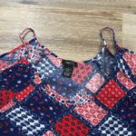 Rue 21 Blue and Red Short Sleeve Blouse Photo 1