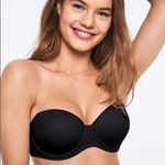 PINK - Victoria's Secret PINK Victoria’s Secret Strapless Push Up Bra Sz 34DD Black Photo 0