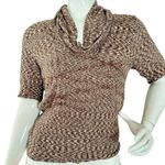 Apt. 9  Short Sleeve brown Sparkle Cowl Neck Sweater Size L Photo 0