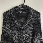 Eileen Fisher Wool Mohair Sweater Jacket Womens Medium Gray Black Boucle Knit Photo 2
