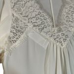 Mango White Lace Applique Flutter Short Sleeve V-Neck Blouse Women Sz 2 Photo 3