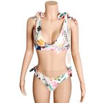 SOAH SOUL OF A HIPPIE Ella Bikini Top & Bottom, White Floral, Medium Photo 7