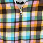 Saturday Club S plaid sleeveless dress ruffle bow pastel cotton casual concert Black Photo 5