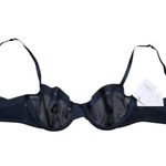 AUDEN Demi Coverage Unlined Bra Size 32B Sheer Cup Underwire Black Adjustable Photo 3