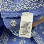 Cato  Floral Embroidered Button Down Blouse Size 18/20W Blue Cottage Lightweight‎ Photo 5