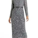 Mac Duggal  5521 Platinum Embellished Illusion Sheath Dress Size 8 NWT Photo 0