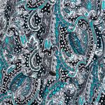Laura Scott Lauren Scott Teal and Grey Paisley Print Women's Blouse Size L Photo 1