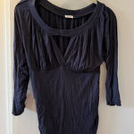 Tart  Midnight Blue Blouse with Triangle Cutout Photo 0