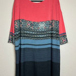 Free People  M Boho Stripe Print Tunic Top Modal Mini Dress Oversized Soft Comfy Photo 0