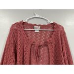 April Cornell Crochet Open Knit Cardigan Top Large L Pink Photo 1