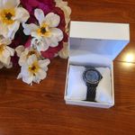 Jessica Simpson  Black Metal Watch with Rhinestones Photo 2