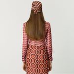 ZARA  SEMI-SHEER ORGANZA BLOUSE TOP Brown/Red Size S NEW Photo 4