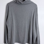 Eileen Fisher Mock Neck Sweater In Gray Tencel Cotton Large Stretch Photo 0