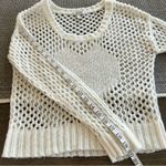Delia’s Y2K crochet knit pullover sweater, cropped, off white sz S Photo 6