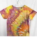 Las Olas Large Dress Handmade Tie Dye Fringe Hem Short Sleeve Shift Knee249 Photo 1