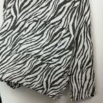 Match Point 100% Linen Tunic Dress Zebra Stripe Womens Sz Medium Cowl Neck Gray Photo 10