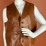 Tony Lama  Vintage Womens Leather Vest 13/14 Brown Size 44 Photo 0