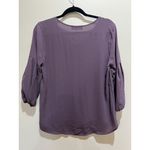 Pink Rose V-Neck, 3/4 Sleeve Top ~ Purple ~ Size Medium Photo 1